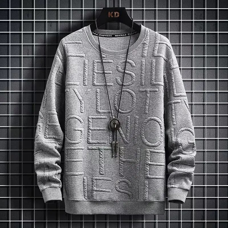 Men's Letter Print Fall Korean Streetwear Sweatshirt
