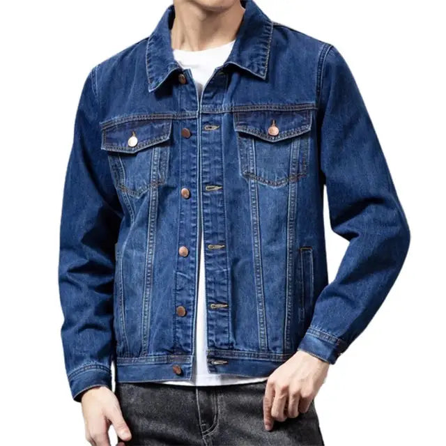 Men's Spring Turn-Down Collar Denim Jacket