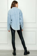 Top vaquero con hombros caídos y botones de Veveret