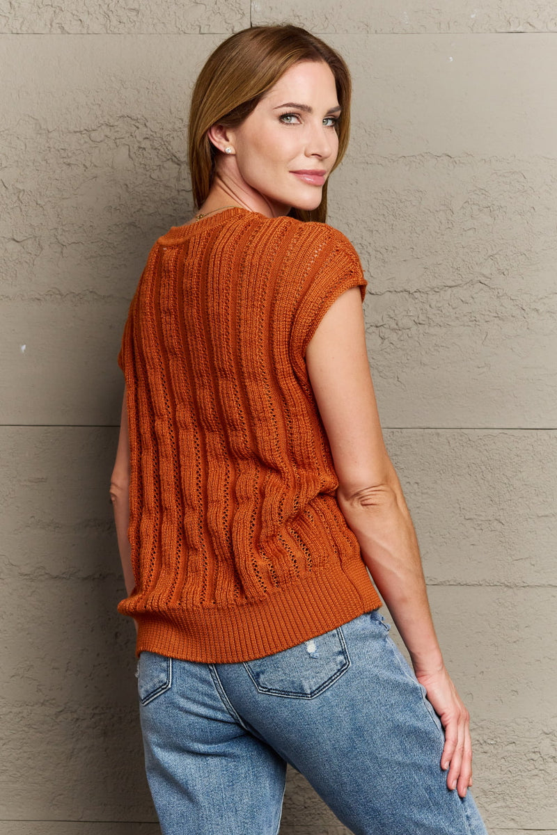 Sew In Love Chaleco tipo suéter de punto informal preppy de tamaño completo