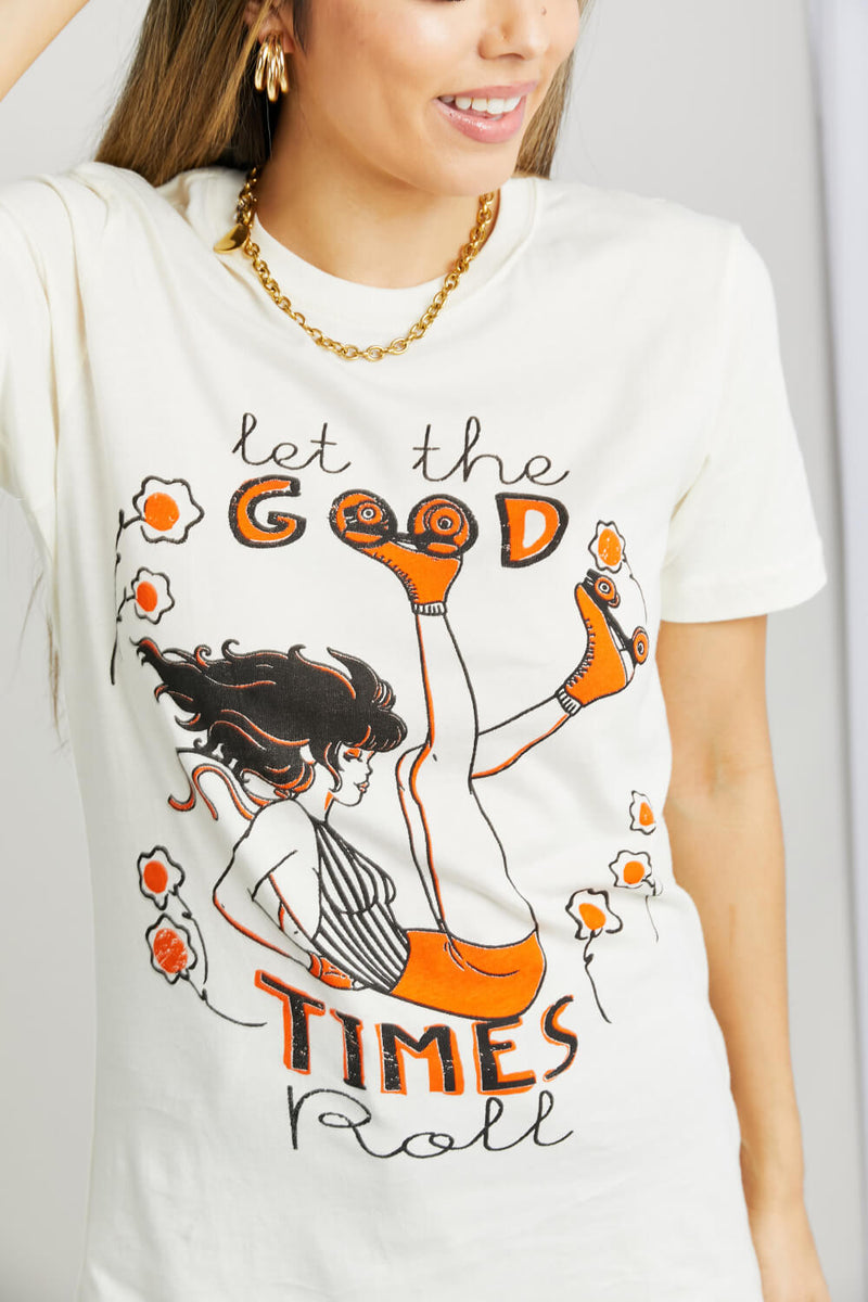 mineB Taille réelle LET THE GOOD TIMES ROLL T-shirt graphique