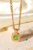 Collier Pendentif Strass Incrusté Plaqué Or 18K