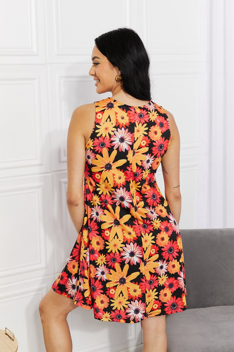 Yelete Vestido floral sin mangas de tamaño completo con bolsillos