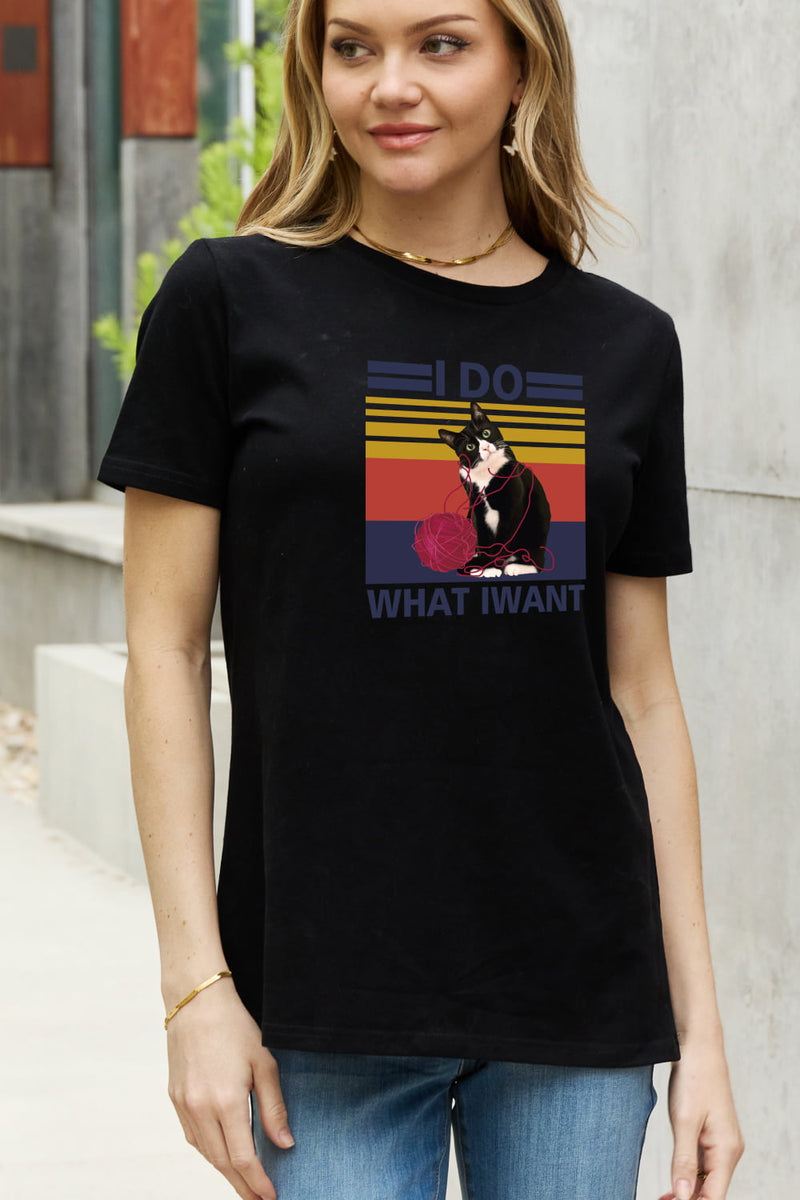 Simply Love Full Size I DO WHAT I WANT Graphic Cotton Tee