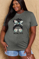 T-shirt en coton graphique Simply Love MOM LIFE pleine taille