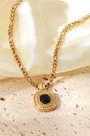Collier Pendentif Strass Incrusté Plaqué Or 18K