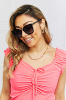 Lunettes de soleil œil de chat en polycarbonate à monture complète