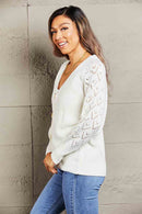 Cardigan en tricot côtelé à manches raglan plongeantes Double Take