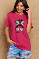 T-shirt en coton graphique Simply Love MOM LIFE pleine taille