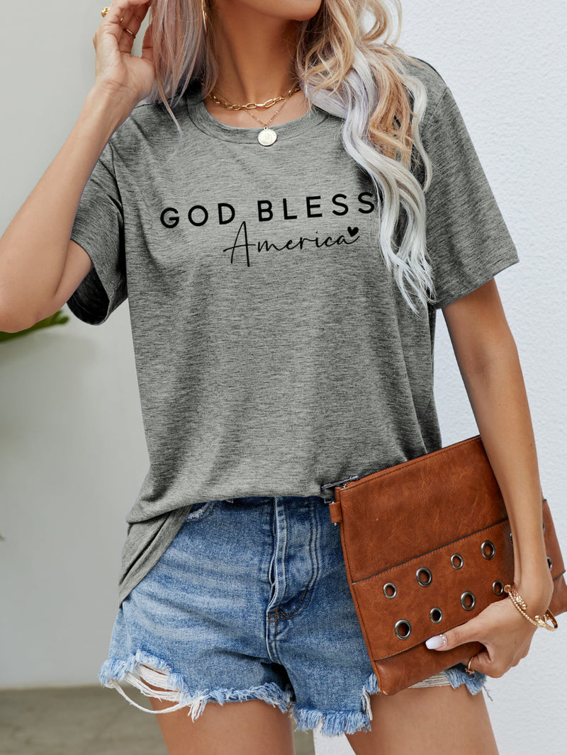 GOD BLESS AMERICA T-shirt graphique à manches courtes