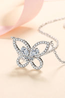 Collier pendentif papillon Moissanite