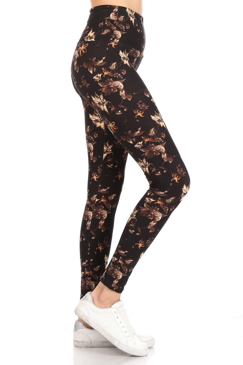 5-inch Long Yoga Style Banded Lined Multi Printed Knit Legging With High Waist - AM APPAREL