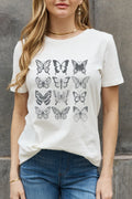 Camiseta de algodón con gráfico de mariposa de Simply Love