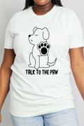 T-shirt en coton graphique Simply Love pleine grandeur TALK TO THE PAW