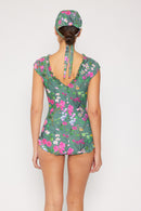 Marina West Swim - Bring Me Flowers - Maillot de bain une pièce à col en V - Sauge