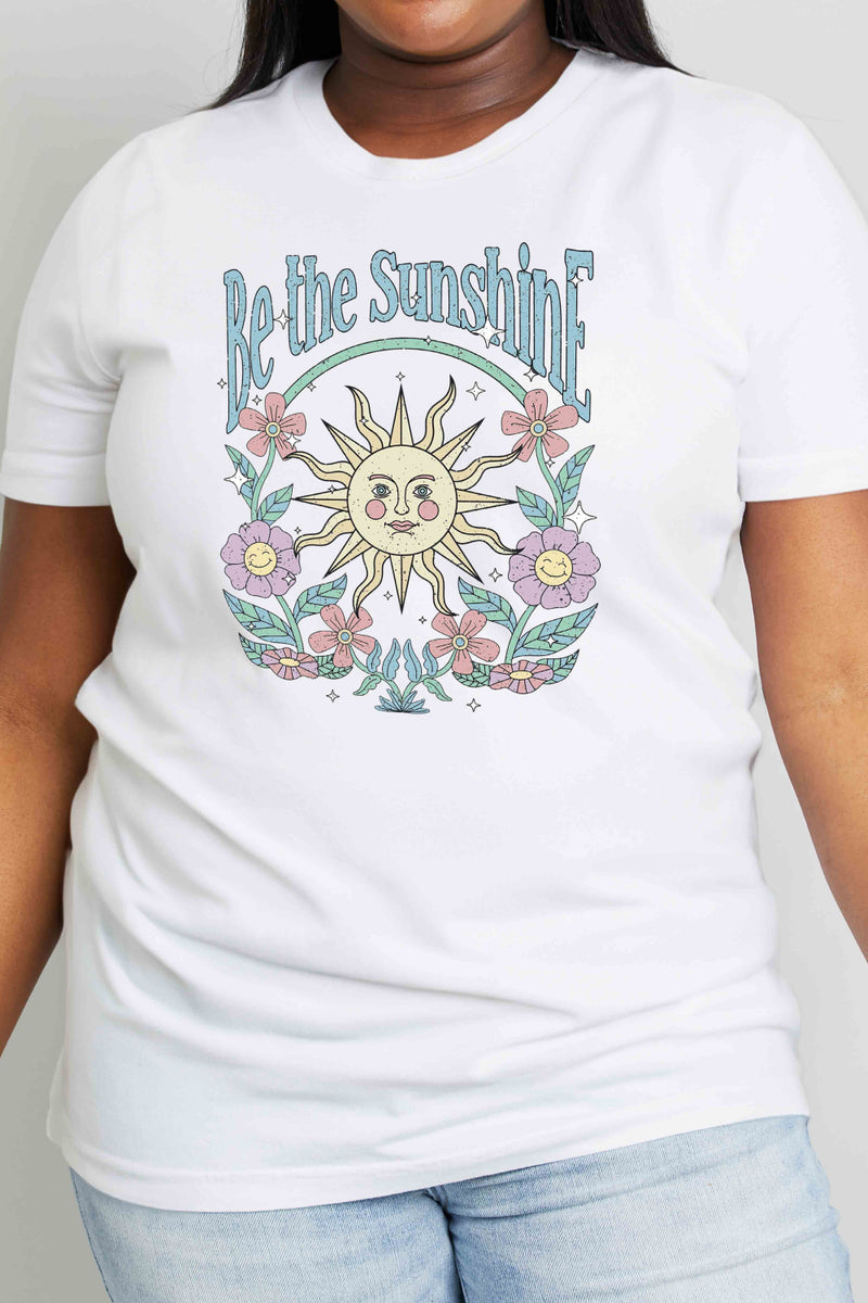 Simply Love Simply Love T-shirt en coton graphique BE THE SUNSHINE pleine taille