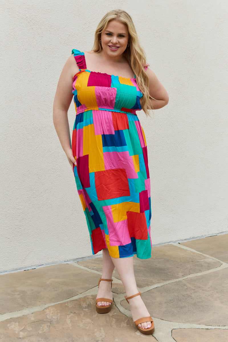 Y el por qué vestido de verano con estampado de cuadros multicolor