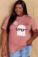 T-shirt en coton graphique BOO pleine taille Simply Love