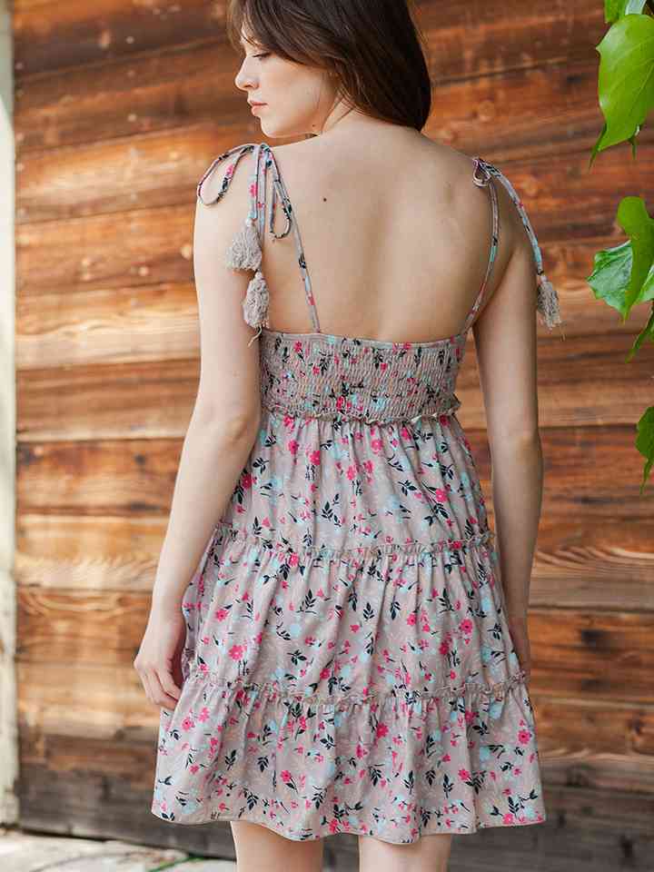 Mini-robe à bretelles fines et imprimé floral