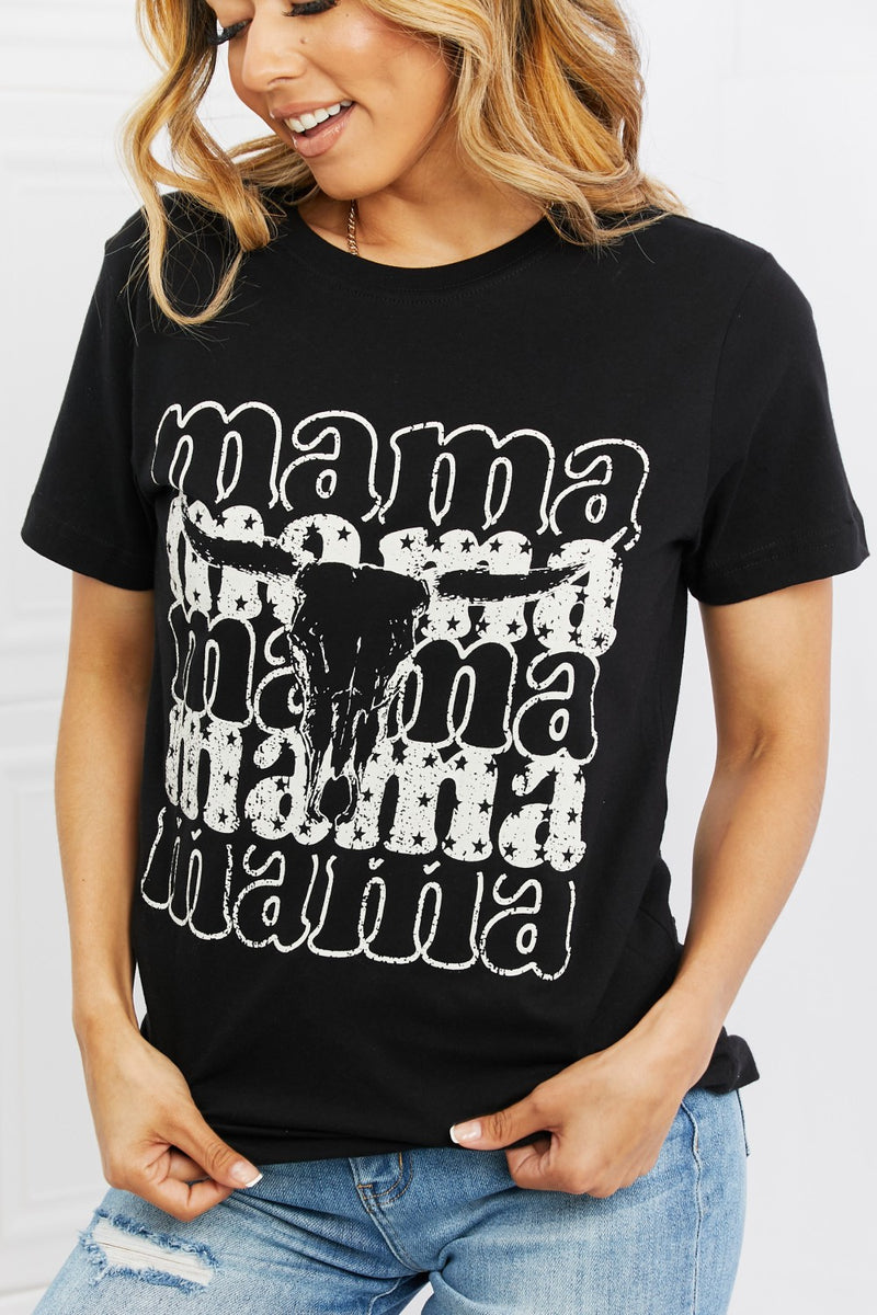 mineB I Got It From My Mama - T-shirt graphique pleine taille en noir