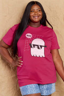 T-shirt en coton graphique BOO pleine taille Simply Love