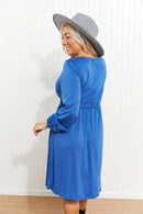 Scoop Neck Empire Waist Long Sleeve Mini Dress