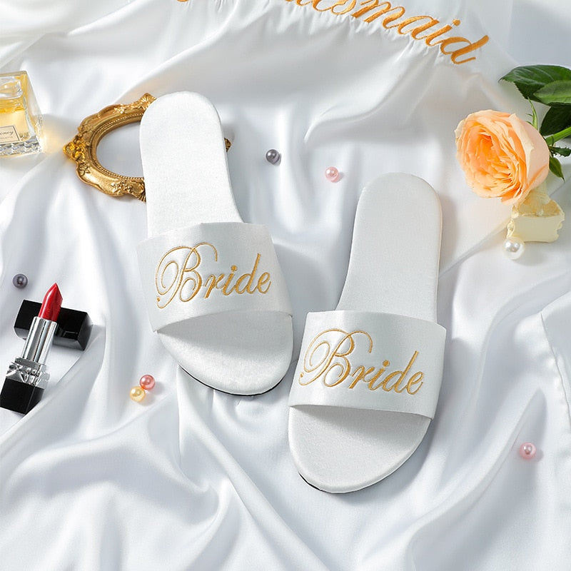 Women's Satin Wedding Bride Slippers