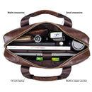 BULLCAPTAIN Maletín de cuero de vaca retro de moda para hombre