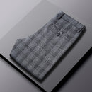 ICPAN Pantalon de costume formel à carreaux pour homme 