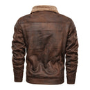 Men's Thick Fleece Interior Faux Leather Jacket