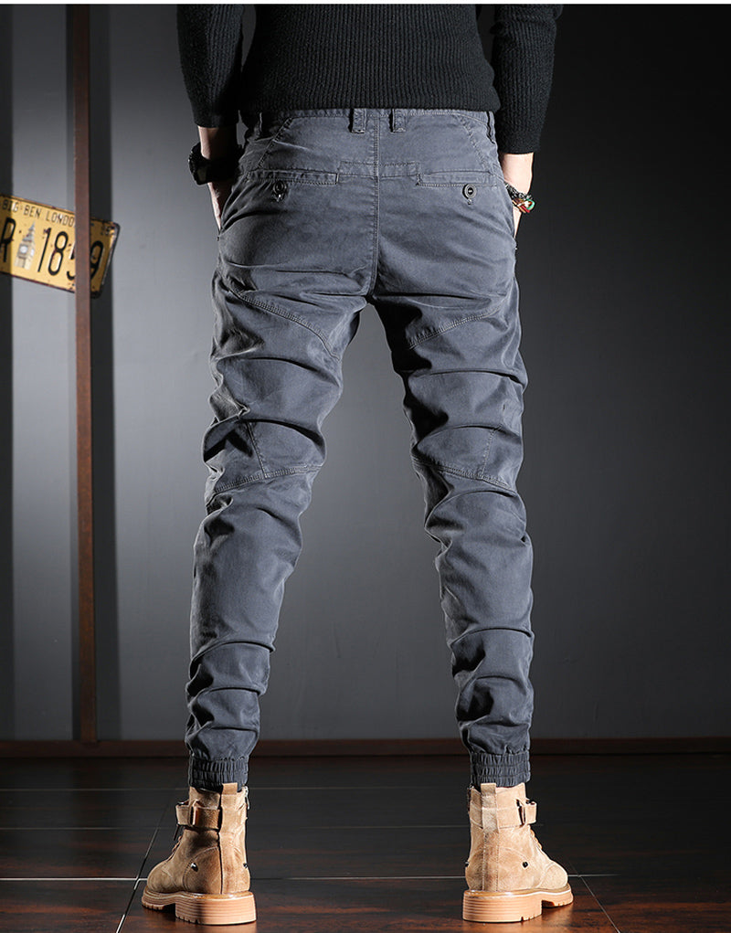 Pantalones cargo de patchwork empalmados estilo diseñador para hombre