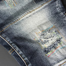 Jeans Streetwear Denim Punk Retro Distressed pour hommes