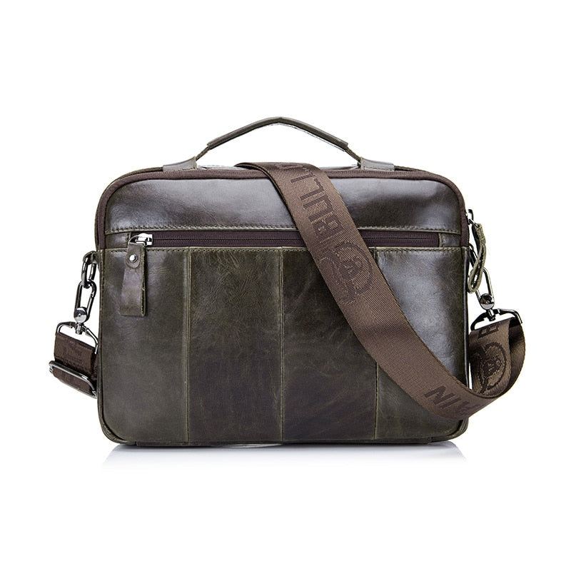 BULLCAPTAIN Men's Genuine Leather Crossbody Briefcase Bag