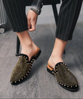 PHER Men's Designer Rivet Backless Loafers