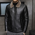 Men's Faux Leather Thick Fleece Winter Jacket