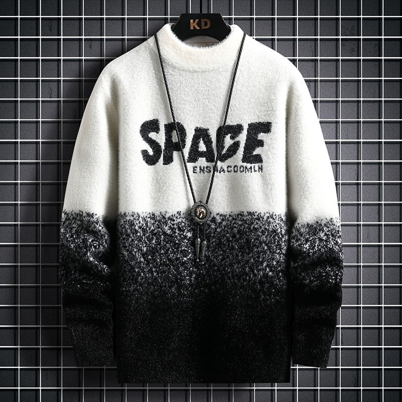 Suéter de cachemira de visón de moda para hombre SPACE