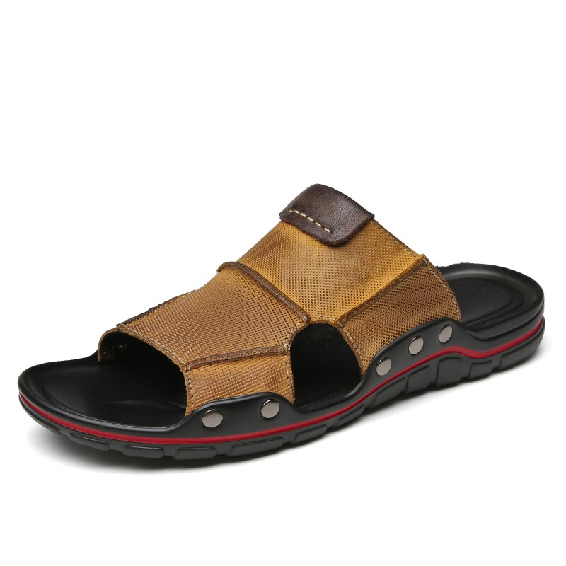 SSX Men's Summer Genuine Leather Slipper Sandals