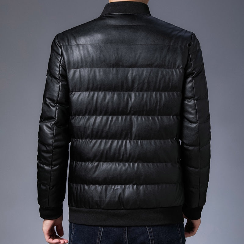 DES Men's Fashionista Leather Padded Jacket