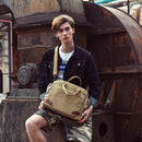 Maletín grande de lona impermeable para hombre