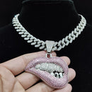 Collar con colgante de mordedura de labios unisex