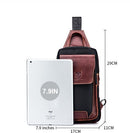 BULLCAPTAIN Bolso de pecho patchwork de piel de vacuno para hombre