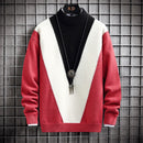 Men's Slim Fit Color Block Cashmere Pullover