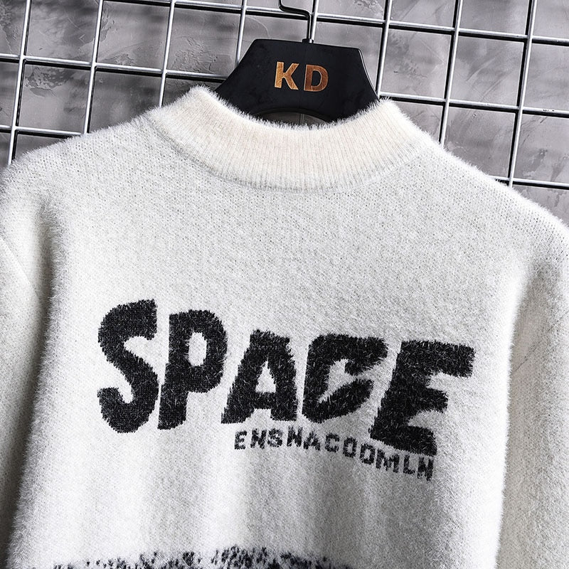 SPACE Men's Fashion Mink Cashmere Sweater