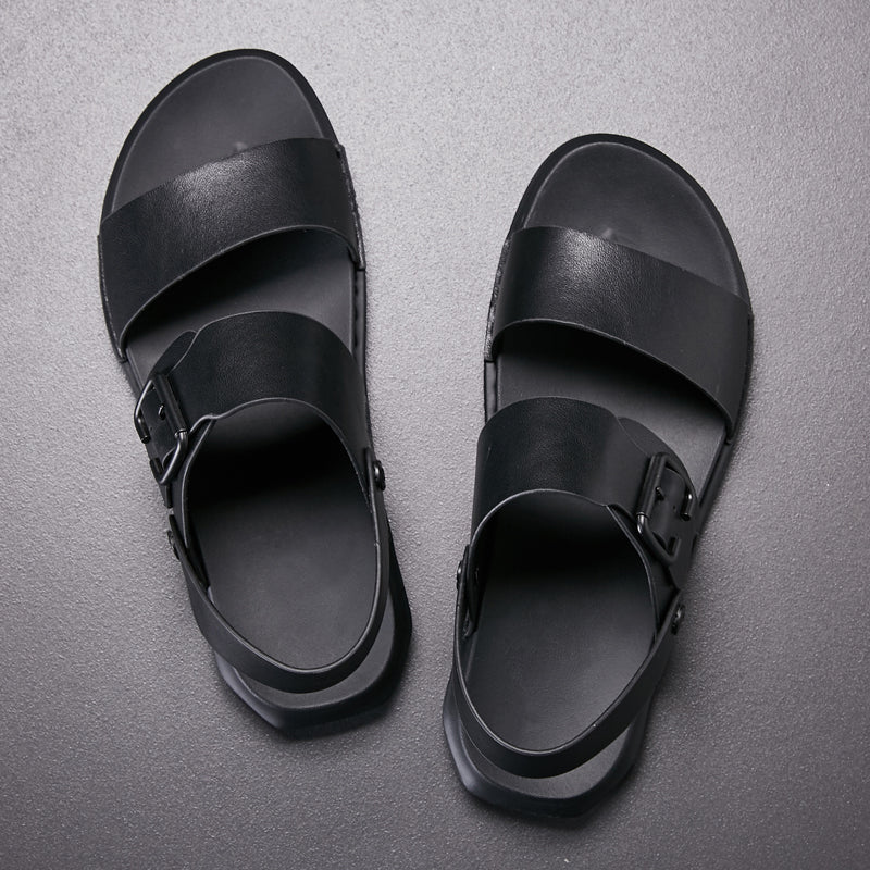 Sandalias clásicas cómodas de cuero genuino para hombres
