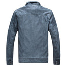 Men's Winter Thick Wool Interior PU Leather Jacket