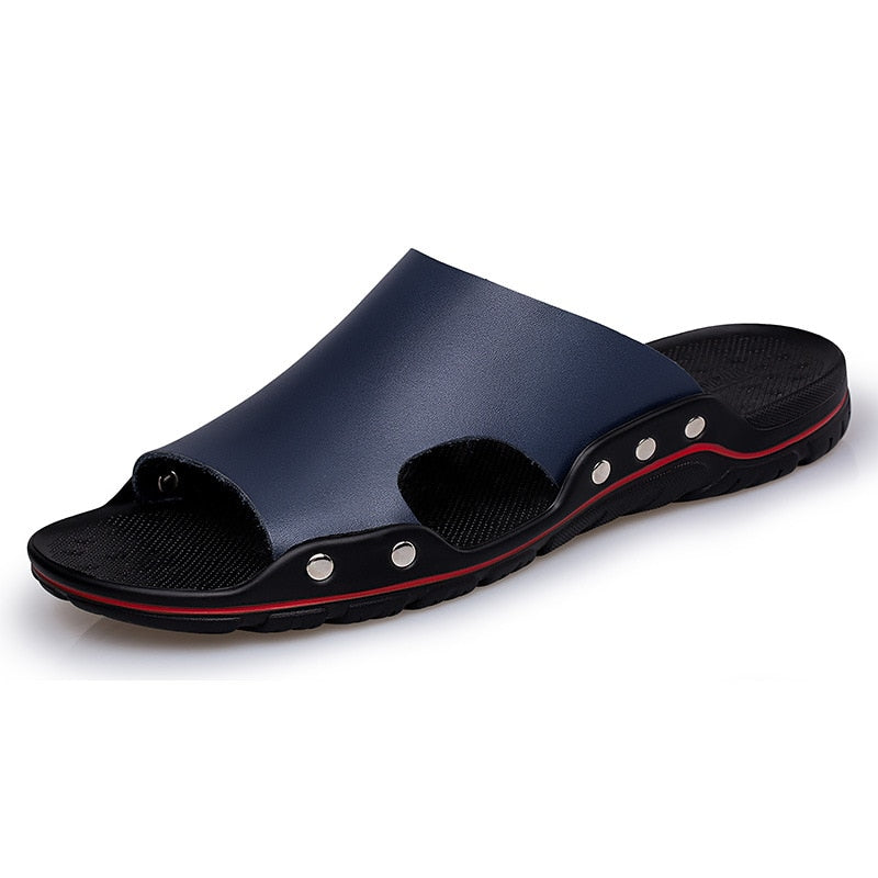 Men's Summer Faux Leather Beach Slipper Sandals