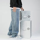 Jeans holgados coreanos de mezclilla para hombre