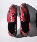 Mocassins en similicuir à carreaux à pampilles pour hommes 