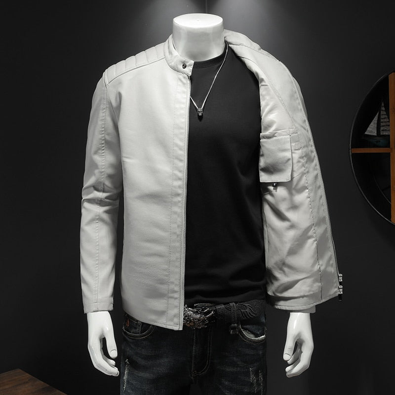 PHO Men's Light Weight Faux Leather Jacket