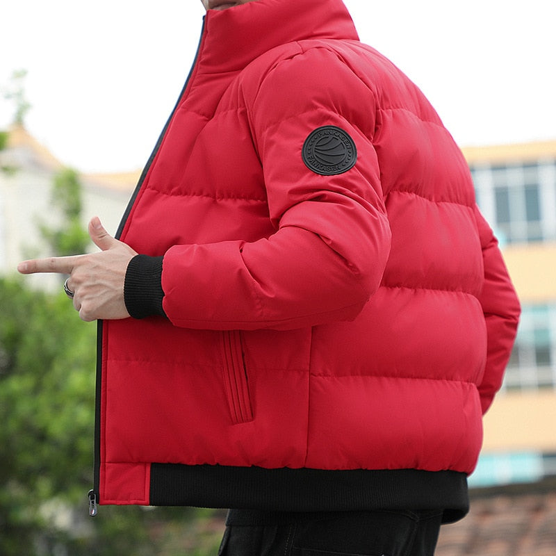 WEI Men's Korean Style Puffer Stand Collar Jacket